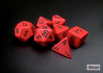 Dobbelsteenset Opa Poly Rood/Zwart (7)