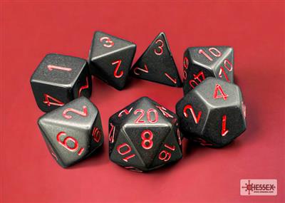 DICE SET OPA Poly Lt. Black/Red (7)