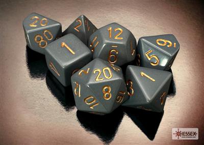 Dice Set Opa Poly Dk. Grey/Copper (7)