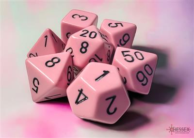 Dice Set OPA POLEL PINK/NEGRO (7)