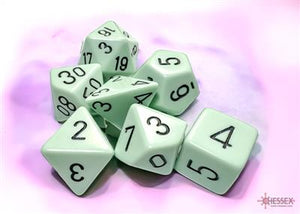 DICE SET OPA POLY PASTEL GRÖN/SVART (7)