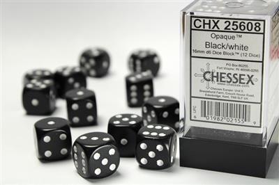 DICE SET OPA Poly Smoke/White 16mm (12)