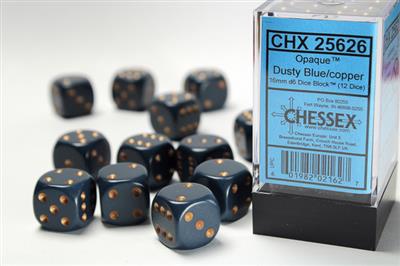 DICE SET OPA Poly Dust Blue/Copper 16mm (12)
