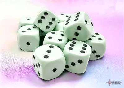 DICE SET OPA Poly Pastel Green/Black 16mm (12)