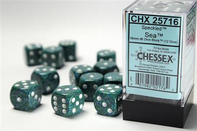 DICE SET SPEC 16mm Sea D6 (12)