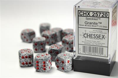 DICE SET SPEC 16mm Granite D6 (12)