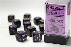 DICE SET SPEC 16mm Gold Cobalt D6 (12)