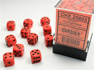DICE SET OPA Orange/Black 12mm (36)