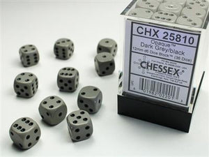DICE SET OPA Dark Grey/Black 12mm (36)