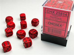 DICE SET OPA Red/Black 12mm (36)