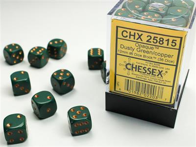 DICE SET OPA Dust Green/Copper12mm (36)