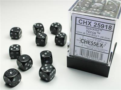 DICE SET SPEC 12mm Ninja D6 (36)