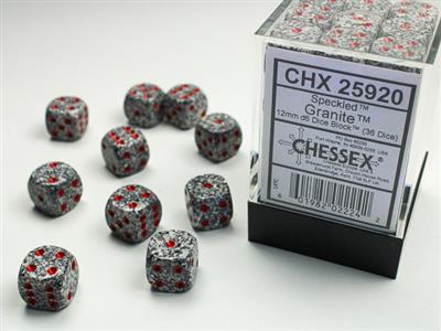Dice Set Spec 12 mm Granite D6 (36)