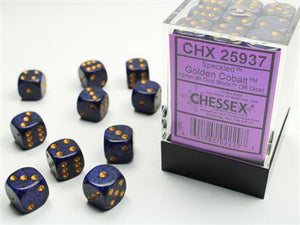 DICE SET SPEC 12mm Gold Cobalt D6 (36)