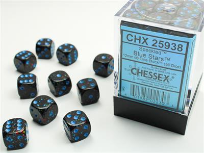 DICE SET SPEC 12mm Blue Sterne D6 (36)