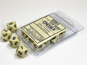 DICE SET OPAQUE Ivory/Black D10 (10)