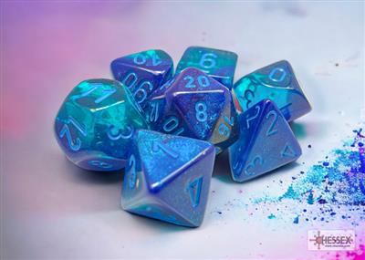 DICE SET GEMINI LUM POLYhed Blå/lyseblå (7)