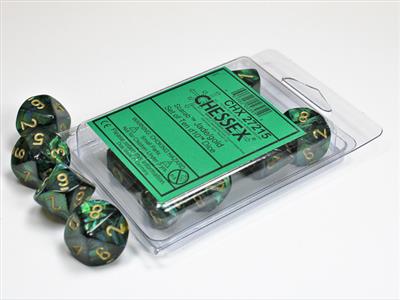 Dice Set Scarab Jade/Gold D10 (10)