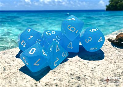 Set di dadi set di gelo poly carrib.blue-white (7)