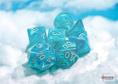 DICE SET CIRRUS Poly Aqua-Silver (7)