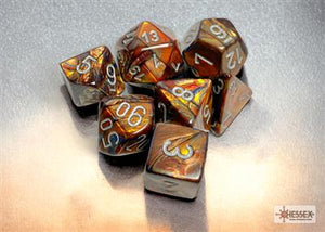 DICE SET LUST POLY GOLD-SILVER (7)