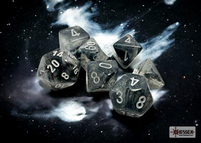 Dice Set Borealis Polyh Lum Light Smoke/Silver (7)