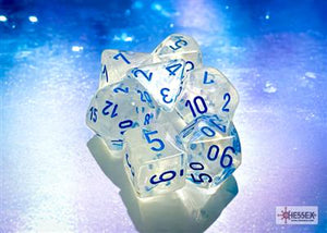 DICE SET BOREALIS POLYH LUM ICICE/LIGHT BLÅ (7)