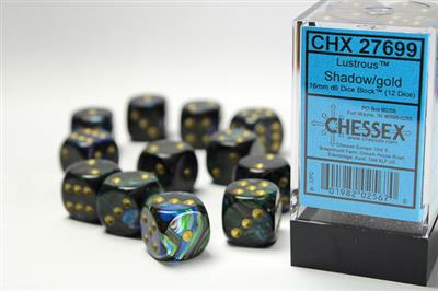 Dice Set Lust 16 mm shadow-oro d6 (12)