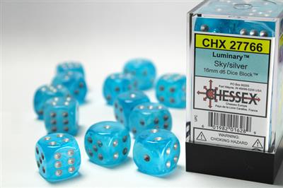Set di dadi cielo luminaria con argento d6 (12)