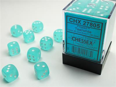 DICE SET Frost 12mm kricka-vit D6 (36)