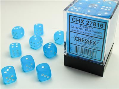 DICE SET FROST 12 mm Karibik.Blue-W D6 (36