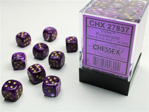 DICE SET VORTEX 12mm Purple-Gold D6 (36)