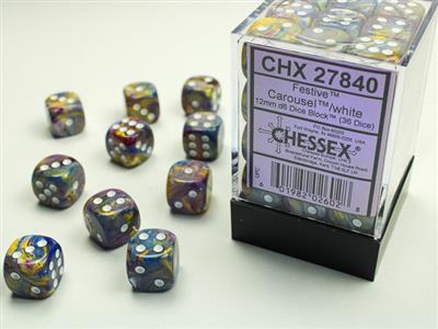 DICE SET FEST 12MM CAROUSEL-VIT D6 (36)