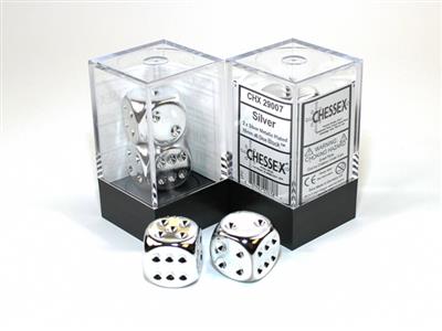 DICE PAR METAL 16MM SILVER D6