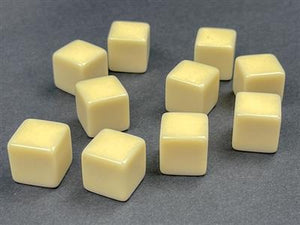 DICE SET OPA Ivorypåse med 10 tomt D6