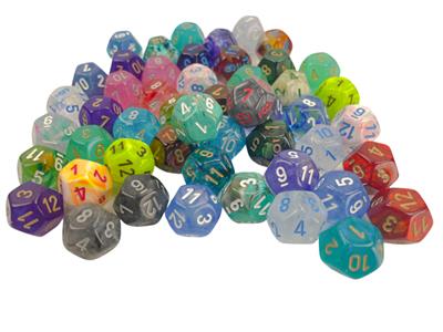 Dice Bag of 50 Asst. Loose Signature Poly. D12