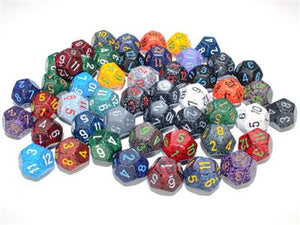 Terningspose med 50 asst. Løs spec polyhedral D12