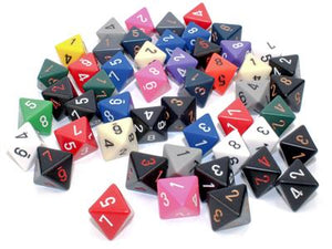 Terningspose med 50 asst. Løs Opa Polyhedral D8