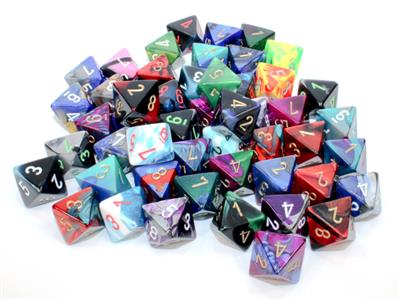 Dice Bag of 50 Asst. Loose Gemini Poly. D8