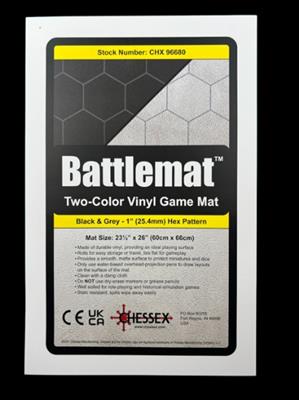 Battlemat Reversible Black-Grey-Hexen