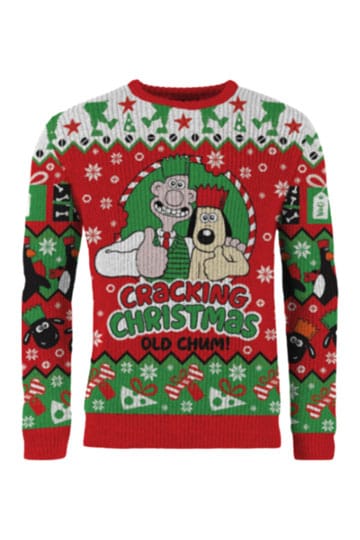 Wallace & Gromit Christmas Sweater Cracking Christmas Old Chum!