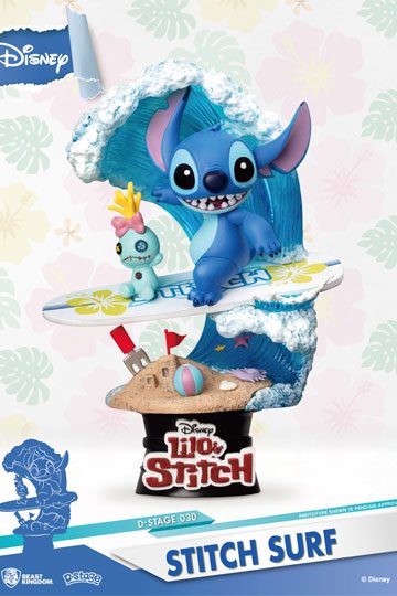 Disney Summer Series D-Stage PVC Diorama Stitch Surf 15 cm