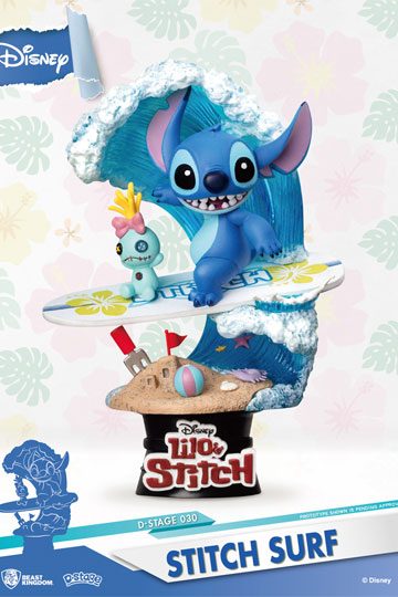 Disney Summer Serisi D-A-Stage PVC Diorama Stitch Surf 15 cm