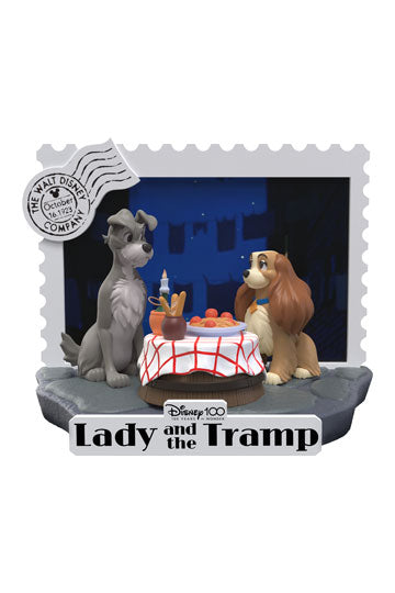 Disney 100th Anniversary D-Stage PVC Diorama Lady And The Tramp 12 cm