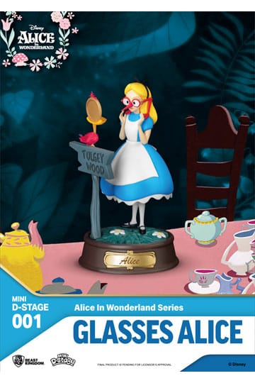 Alice in Wonderland Mini Diorama Stage PVC Statue Glasses Alice 10 cm