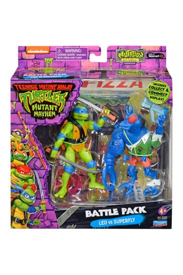 Teenage Mutant Ninja Turtles Actionfiguren Leonardo vs. Super Fly 11 cm