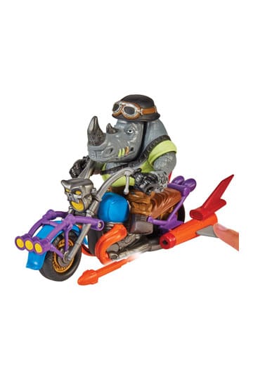 Teenage Mutant Ninja Turtles Action Figure with Vehicle Rocksteady & Chopper 12 cm