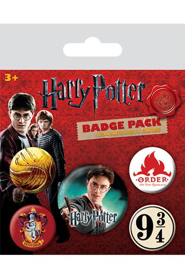 Pulsini con pin-back di Harry Potter Grifondoro da 5 pacchetti
