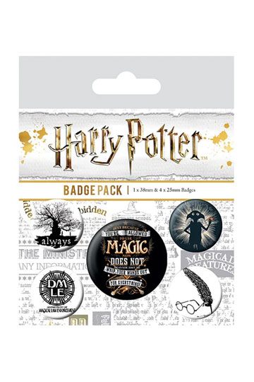 Harry Potter pin-back-knapper 5-pakker symboler