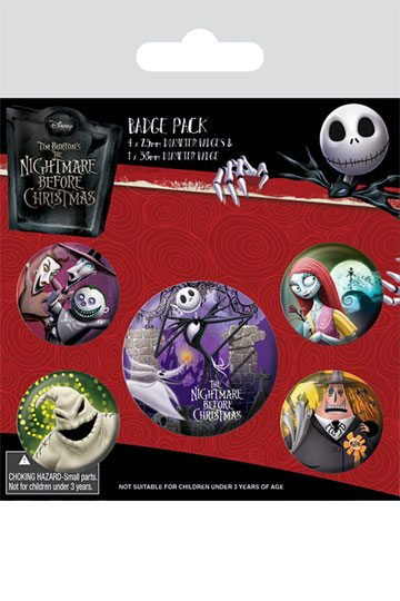Nightmare Before Christmas Pin-Back Buttons 5 Pack